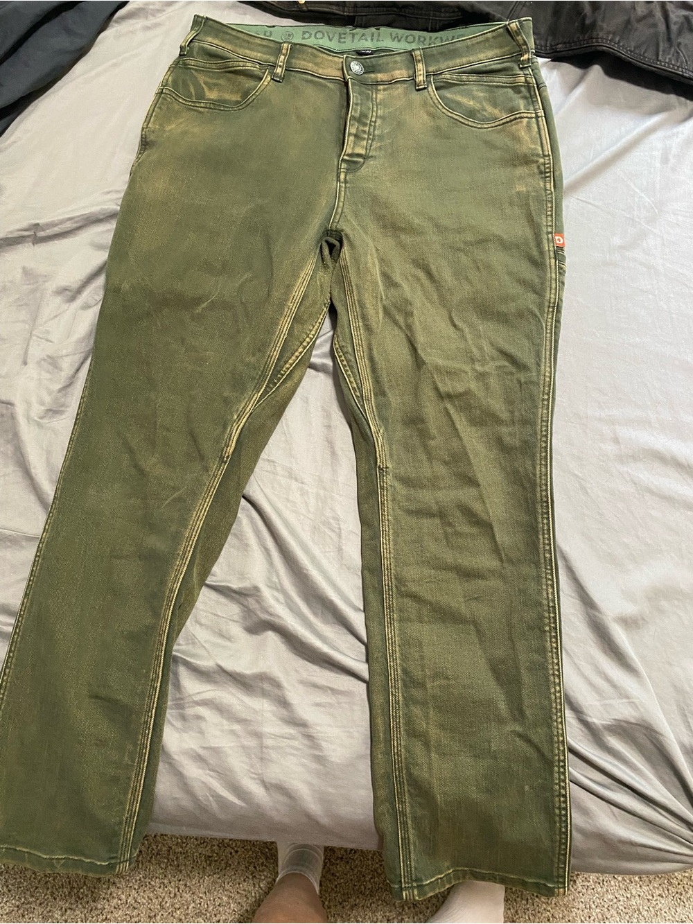 Dovetail Workwear Olive Green Shop Pants
